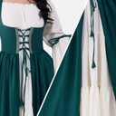 Spooktacular Creations Halloween Renaissance Costume Women, Renaissance Corset Dress, Plus Size Medieval Chemise for Cosplay (Green, S)