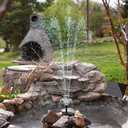 Solar Fountain Pump for Bird Bath, with Separate Solar Panel, 2 W Upgraded Solar Water Pump with 3 M Long Cable & 4 Nozzles for Bird Bath, Outdoor Pond, Patio Garden and Fish Tank (Black)