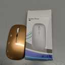 AIKOKOK Wireless Bluetooth Mouse, Rechargeable, Dual Mode Bluetooth 5.2 & 2.4G USB, LED Lights, Slim, Silent, Portable Computer Mouse for Laptop, PC, MacBook, iPad, Tablet (Gold)