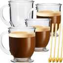 Glass Mugs, 4 Pack 15 Oz Clear Large Mugs With Handles for Hot and Cold Drinks, Perfect for Coffee, Latte, Cappuccinos, Tea and More