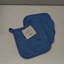 DII Basic Terry Collection Quilted 100% Cotton, Potholder, Blue, 3 Piece