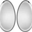 2-Piece Large Olive-Shaped Silver Stainless Steel Serving Tray  Champagne, Cocktail & Bar Tray with Mirror-Polished Finish for Jewelry, Candles & Coffee Table Decor