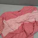 Dokotoo Summer Tops Trendy Oversized 2026 Crewneck Casual Color Block Striped Womens Shirts Blouses (Pink, XXL)
