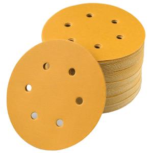6-Inch 6-Hole Hook and Loop Sanding Discs 600-Grit, Random Orbital Sandpaper for Automotive and Woodworking, 100-Pack