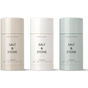 SALT & STONE Aluminum Free Deodorant | Extra Strength 48 Hour Protection for Women & Men | Made with Seaweed Extracts, Shea Butter & Prebiotics (Trio Set)