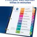 Avery 10 Tab Dividers for 3 Ring Binders, Customizable Table of Contents, Multicolor Tabs, 24 Sets (11169)