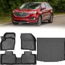 TPE Automotive Floor Mats & Cargo Liner Custom for 2015-2024 Ford Edge, All Weather Cover Protection Waterproof Black Floor Liner Front & Rear Row Full Set Car Mats, 4PCS