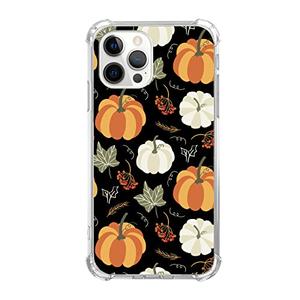 Autumn Fall Leaves Pumpkin Case Compatible with iPhone 16 Pro Max, Halloween Thanksgiving Phone Cover for Girl Men and Women, Unique Trendy TPU Bumper Phone Case Pack Of 2