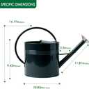 2.5-Gallon Metal Watering Can,9.5L Large Galvanized Watering Can for Outdoor Plants with Removable Long Spout Silver Handle