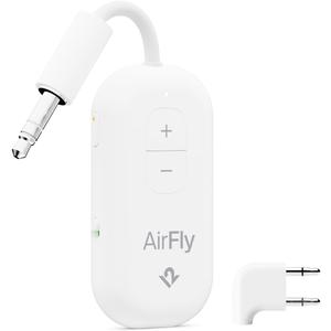AirFly Pro 2 Deluxe  Bluetooth Adapter for Airplane, Pair 2 AirPods or Wireless Headphones  3.5mm AUX Bluetooth Transmitter/Receiver for Cars, Boats, Treadmills, TVs  Airplane Travel Essentials (White)