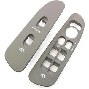 Driver and Passenger Door Window Switch Panel Bezel for 2002-2010 Dodge Ram 1500 2500 3500 (Grey)