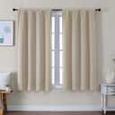 Simplebrand Ava Biscotti Beige Short Blackout Curtains for Bedroom 54 Inches Long 2 Panels Set, Solid Thermal Insulated, Energy Saving Window Treatment Curtains Blackout Drapes, W40 x L54 Inch
