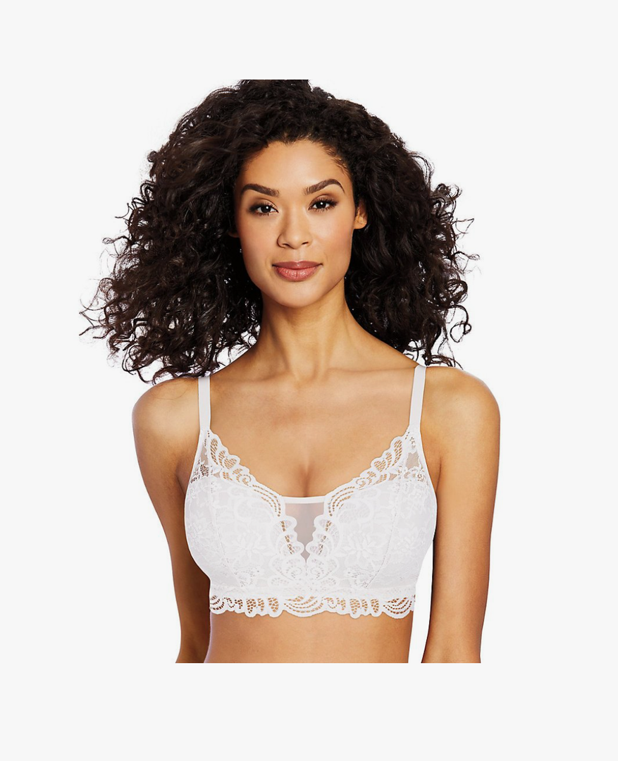 Bali Womens Lace Desire Wirefree Bra, M, White
