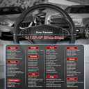 SEG Direct Car Steering Wheel Cover Universal Standard-Size 14 1/2"-15" Leather with Carbon Fiber Pattern Black