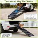 TNELTUEB Adjustable Dog Ramp, Wooden Folding Portable Pet Ramp,Rated for 30 LBS, 32.6" Long and Adjustable from 10" to 19" with Non-Slip Traction Mat, Dog Step for Bed, Couch,Car (55"-Grey)