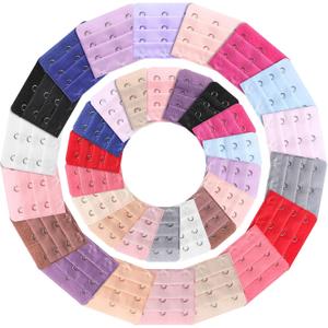EBOOT 36 Pieces Bra Extenders Brassiere Extension Hooks, 2 and 3 Hooks, 18 Color