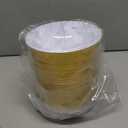 50 Pcs 12 oz White Plastic Bowls Bulk Disposable Bowls with Gold Rim Plastic Serving Tableware Birthday Party Supplies for Wedding Chips Salad Dessert Ice Cream Candy Plates Catering