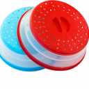 Pack of 2 Collapsible Microwave Food Cover, Splatter Guard,Vented Microwave Lid for Food,10.5inch, BPA free TPR, Dishwasher safe