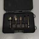 Countersink Drill Bit Set, 5pc, 1/4" Hex Shank, 82 Degree Countersink Holes for Screws to Sit Flush or Under The Surface of Metal Wood Plastic, Sizes 1/4, 3/8, 1/2, 5/8, 3/4 Inches with Storage Case