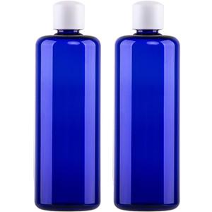 16 oz Refillable Plastic Squeeze Bottles for Shampoo, Body Wash Rose Hydrosol Water, Face Toner, Lotion, Hand Soap Cleaning, Plants, Conditioner Blue Leak-Proof (2 Pack)