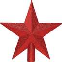 Annecy Christmas Tree Topper - 8" Red Star Tree Topper, Glitter Shatterproof Christmas Tree Decoration
