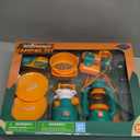 FUN LITTLE TOYS Kids Camping Set with Pop Up Play Tent Camping Toys with Battery Lantern and Drawstring Bag Indoor Outdoor Pretend Play, Christmas Birthday Gifts for Boys (Green Yellow)