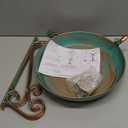 dreamysoul Bird Bath 12" Dia Bowl, Metal Birdbath with Feeder, Pedestal Bird Baths for Outside Outdoors Garden Patio Yard (Bronze)