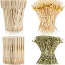400 Cocktail Picks Bamboo Skewers for Appetizers,Fancy Toothpicks for Appetizers 4.7"Eco-Friendly Cocktail Toothpicks for Food Sticks Party Drinks,Food Picks for Charcuterie Boards Accessories
