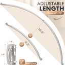 Curved Shower Curtain Rod for Bathroom, 40-72 Inches Adjustable Curved Shower Rod, 0.9MM Rustproof Shower Curtain Rod with Rotating Brackets for Extra Shower Space, Need To Drill, Brush Nickel