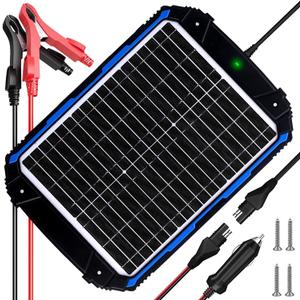 SUNER POWER 20W 12V Solar Battery Trickle Charger & Maintainer PRO, Built-in Intelligent MPPT Controller, Waterproof 12 Volt 20 Watt Solar Panel Charging Kits for Car Marine RV Trailer Boat Automotive