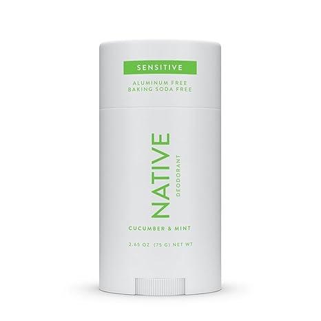 Native Sensitive Deodorant Contains Naturally Derived Ingredients, 72 Hour Odor Control | Deodorant for Women & Men, Aluminum Free with Baking Soda, Coconut Oil and Shea Butter, Cucumber & Mint