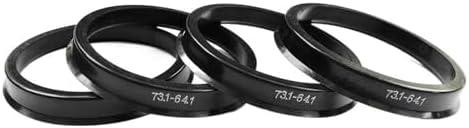 Hub Centering Rings, 4 Pcs/Lots, Black Plastic Material Car Wheel 73.1-57.1mm, 73.1-56.1mm Hub Rings, Car Accessories Hub Rings, (73.1 64.1 Mm)