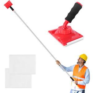 Paint Edger Tool For Ceilings, Paint Edge Trimmer Plus - 2 Replaceable Pads, 35-78 Inch Spliceable Long Pole Edge Painting Tool with Refillable Painter's Pads, Ideal for Corner Wall & Ceiling Painting