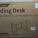 JOYMOOP 47.2" Folding Desk - Brown, No Assembly Large Size Foldable Desk for Home, Office, Wooden Top Folding Computer Desk for Working, Writing, Studying, 47.2" Width