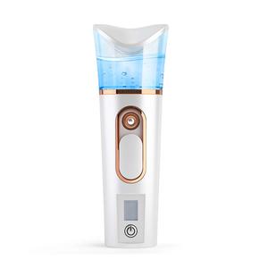 Handy Nano Mist Sprayer with Skin Analyzer Moisture Tester, Portable Facial Atomization Eyelash Extensions Steamer Mister,Mini Cool with Large Capacity,Face Moisturizing,Hydration Refreshing (White)