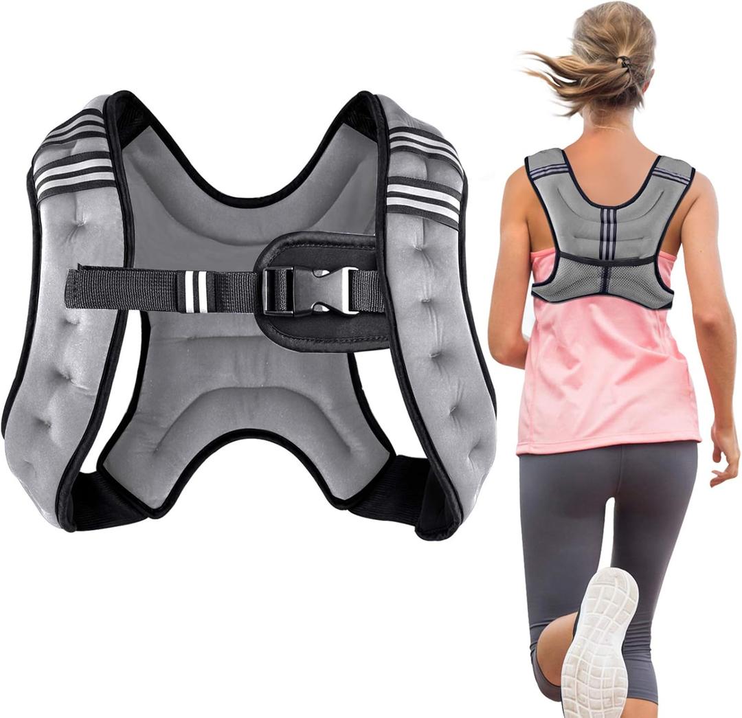 Weighted Vest Weight Vest for Men Women Kids Weights Included, Body Weight Vests Adjustable for Running, Training Workout, Jogging, Walking (4 lbs, Black)