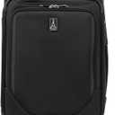 Travelpro Crew Classic Lightweight Softside Expandable Carry on Luggage, 8 Wheel Spinner Suitcase, Men and Women, Carry On 21-Inch, Black
