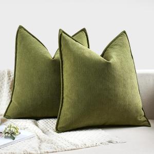 MIULEE Pack of 2 Black Decorative Pillow Covers 12x20 Inch Soft Chenille Luxurious Couch Throw Pillows Farmhouse Cushion Covers with Elegant Design for Sofa Bedroom Living Room Home Decor