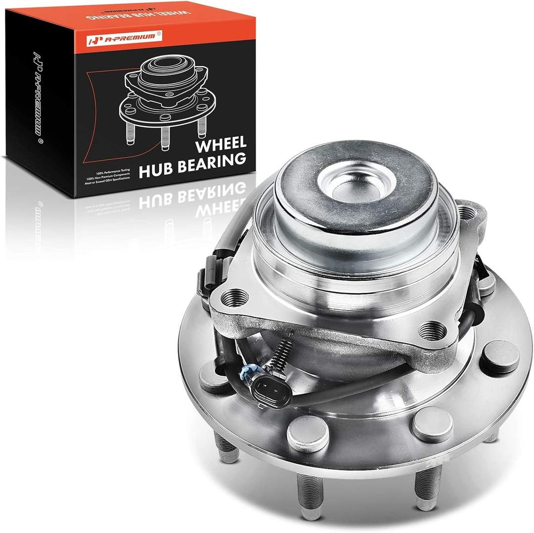 A-Premium Front Wheel Bearing and Hub Assembly with ABS & 8-Lug Compatible with Chevrolet & GMC - 2003-2017 - Express 2500/3500/4500, Savana 2500/3500/4500, Under 9600lb GVW
