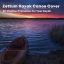 Zettum Kayak Cover 14 FT - 600D Canoe Cover for Outdoor Storage, Heavy Duty & Waterproof, Fade-Resistant Kayak Accessory for Canoe, Paddle Board, SUP, Boat, and Kayaks
