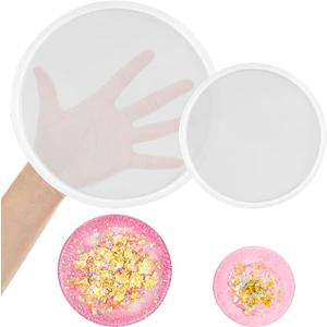 2 PCS Thickened Coaster Resin Mold, Silicone Mold for Epoxy Resin Casting, DIY Coasters, Bowl Mats, Candle Holders, Home Decoration