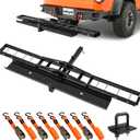 Nilight Motorcycle Hitch Carrier 600LBS, Heavy Duty Dirt Bike Hitch Hauler with 55.11" Longer Ramp, Pin, Tie-Down Strap and Tightener, 2" Receiver, 5" Wide Tire