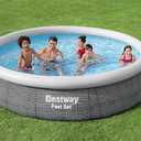 Bestway Fast Set 12 x 30 Inflatable Round Soft Sided Above Ground Pool Set