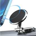 Magnetic Phone Holder for car, Super Strong 10X Magnet [ with 2 Metal Plate ] Magnetic car Mount for Cell Phone, [ 360 Rotation ] Universal Dashboard car Mount Fits All Smartphones (Black-1 Pack)