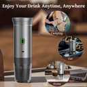 Portable Coffee Maker Espresso Machine, Travel Coffee Maker Self-Heating with USB-C Small Tea Cup, Compatible with Ground Coffee & NS Capsule for RV,Car, Hiking, Camping Office (Green)