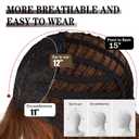 WERD Short Brown Bob Wig with Bangs,10 inch Brown Straight Bob Wig for Women Heat Resistant Fiber for Cospaly Velma