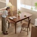 Solid Wood Extendable Dining Table, 47.2 to 70.8 Expandable Table for 4-8, Easy Assembly Extendable Dining Room Table, 3-in-1 Design, Ideal for Dining Room, Kitchen, Living Room (Walnut)