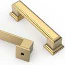Asidrama 10 Pack 3 Inch (76mm) Brushed Brass Cabinet pulls Kitchen Cabinet Handles, Cabinet Pulls Kitchen Cabinet Hardware for Cupboard Drawer Pulls 2044