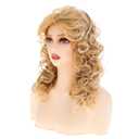 Long Curly Wavy Blonde Wig for Women Synthetic Heat Resistant Hair with Wig Cap,19 Inch