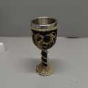 Jinei 2 Pcs Medieval Cups and Goblets Dragon Wine Goblet Chalice Goblet 7 oz Resin Dragon Cup Gothic Wine Glass Romantic Stainless Steel Drinking Cup for Medieval Party (Skull,Bronze)